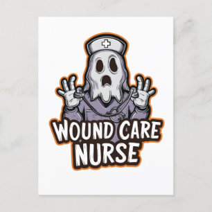 Wound Care Nurse Ghoul Ghost Nurse Halloween-Gesch Einladungspostkarte