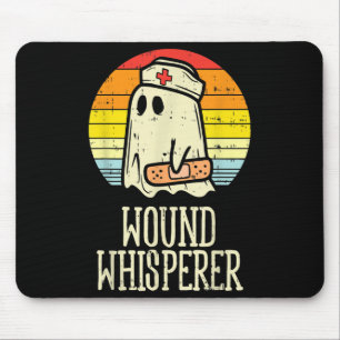 Wound Whisperer Ghost Nurse Boo Halloween Nursing Mousepad