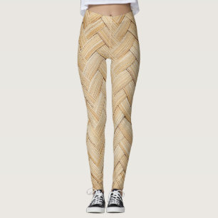 Woven Bamboo Abstrakte Textur Hintergrund. Leggings