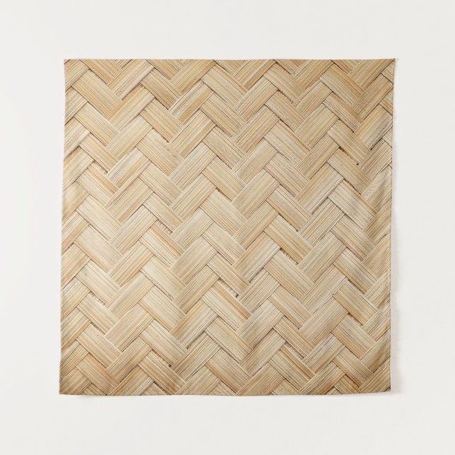 Woven Bamboo Abstrakte Textur Hintergrund. Wandteppich (Vorderseite)
