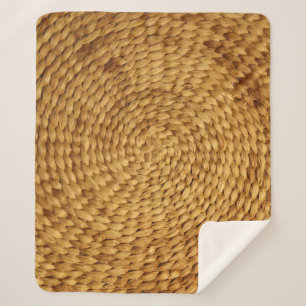 Woven Bast: Texturbraune Authentizität Sherpadecke