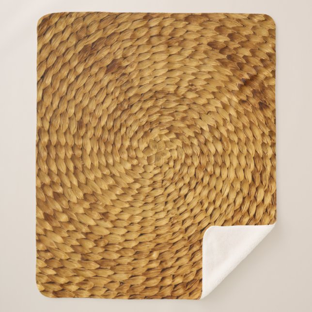 Woven Bast: Texturbraune Authentizität Sherpadecke (Vorderseite)