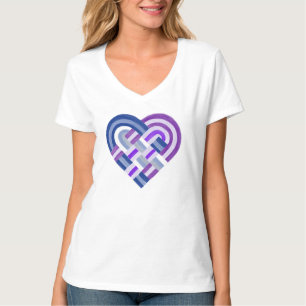 Woven Heart Butch Lesbian Stolperflagge Lila blau T-Shirt