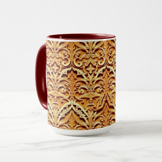 Woven Islamic Motif Mug | Tactile Earth Tones Tasse (Vorderseite Links)