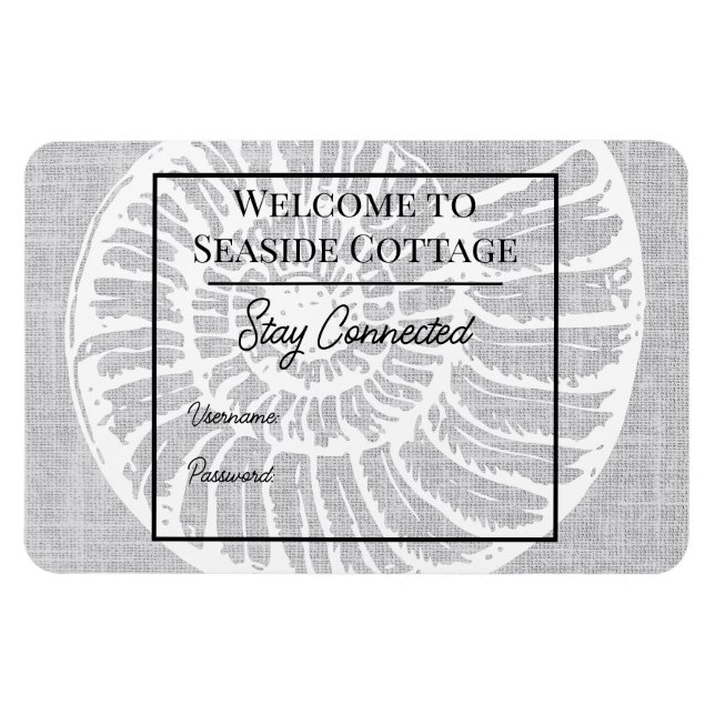 Woven Muschel Airbnb Ferien Rental Wifi Magnet (Horizontal)