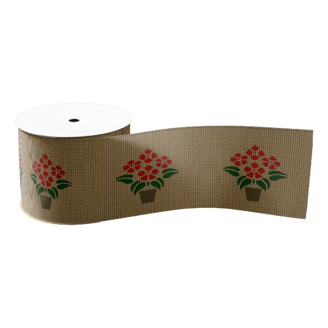 Woven Poinsetta Ripsband (Spule)