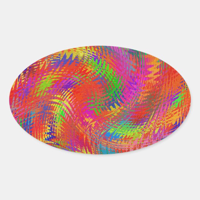 Woven Rainbow Ovaler Aufkleber (Vorderseite)