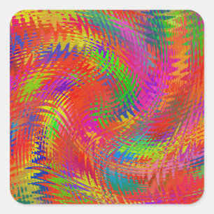 Woven Rainbow Quadratischer Aufkleber
