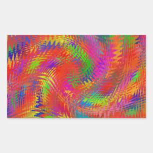 Woven Rainbow Rechteckiger Aufkleber
