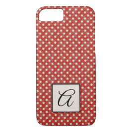 Woven Red Rattan auf Custom Cream mit Monogram Case-Mate iPhone Hülle