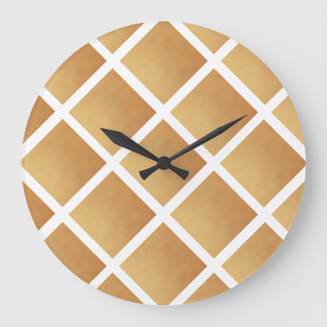 Woven Shades of Brown Große Wanduhr (Vorderseite)