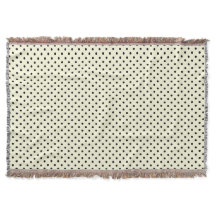 Woven Throw Blanket Dots Black Cream