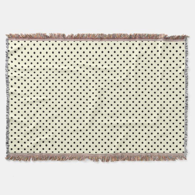 Woven Throw Blanket Dots Black Cream Decke (Vorderseite)