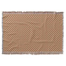 Woven Throw Blanket Dots Dunkelbraune Creme