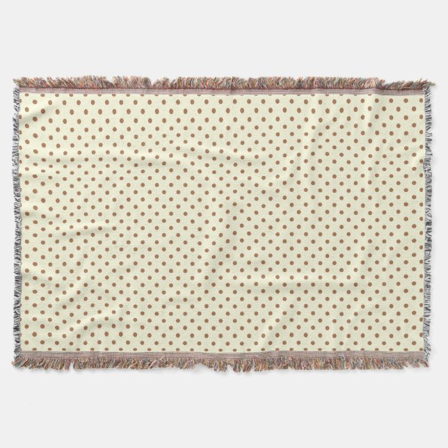 Woven Throw Blanket Dots Dunkelbraune Creme Decke (Vorderseite)