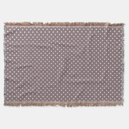 Woven Throw Blanket Dots Dunkle Lila Creme Decke