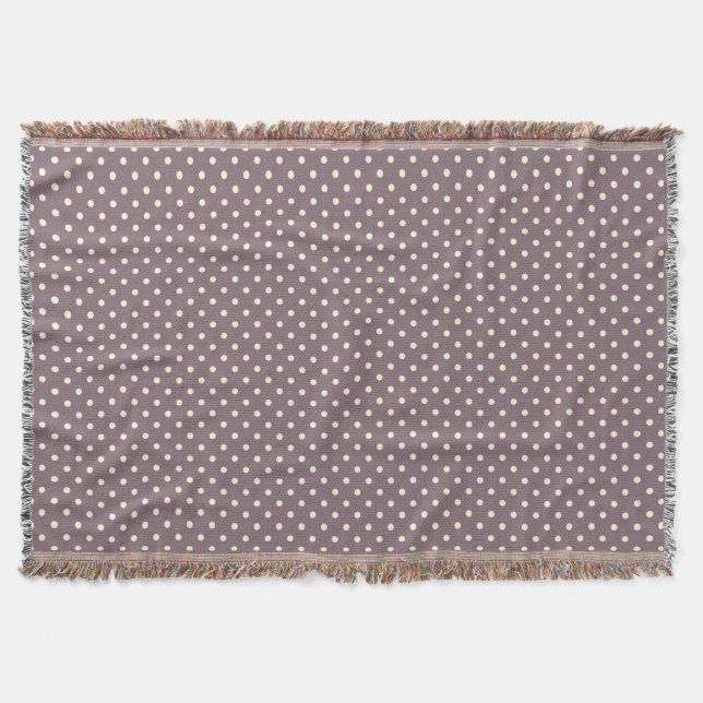 Woven Throw Blanket Dots Dunkle Lila Creme Decke (Vorderseite)