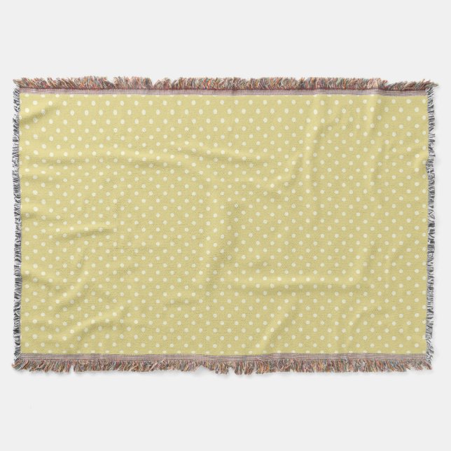 Woven Throw Blanket Dots Light Green Cream Decke (Vorderseite)