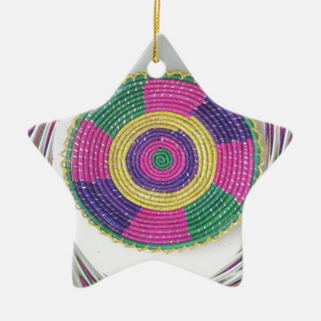 Woven Whirl Art Print Keramik Ornament (Vorne)