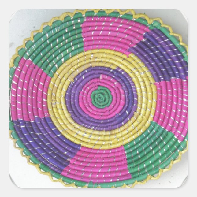 Woven Whirl Art Print Quadratischer Aufkleber (Vorderseite)