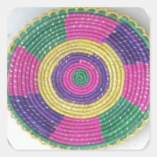 Woven Whirl Art Print Quadratischer Aufkleber