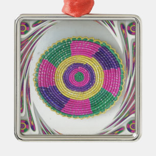 Woven Whirl Art Print Silbernes Ornament
