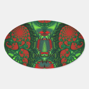 ~ Wow 3D! MERRY CHRISTMAS ~ Ovaler Aufkleber