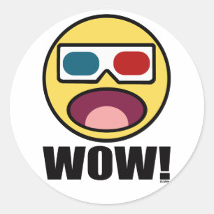Wow! 3D Runder Aufkleber