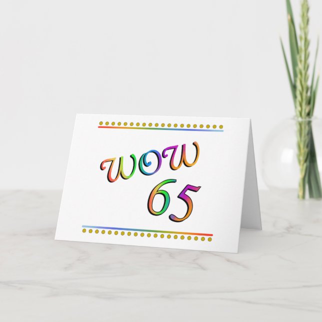 WOW 65. Geburtstag - Funny Card Karte (Vorderseite)