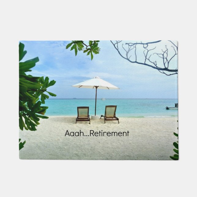 Wow...Ausziehen, Relaxing beach scene, Fußmatte (Vorderseite)