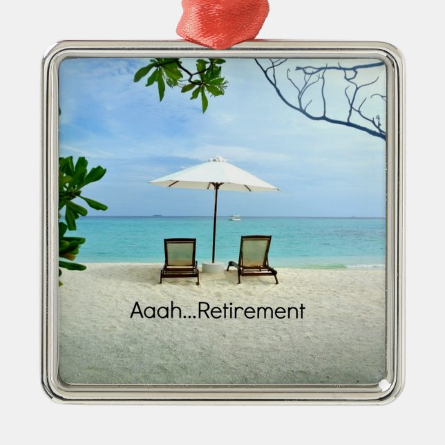 Wow...Ausziehen, Relaxing beach scene, Ornament Aus Metall (Vorne)