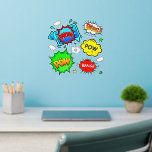 Wow Bang Pow, Red Blue Green Yellow, Pop Art 12" Wandaufkleber<br><div class="desc">5 Great Pop Art Wall Decals - - Ändern Sie die Größe dieser Aufkleber durch Ändern der Decal Sheet - 4 Größen - von 12" x 12" auf 36" x 36" - Diese sind auf transparentem Hintergrund gedruckt, aber Sie können auf halbedecktem oder weißem Hintergrund wechseln - Wählen Sie im...</div>