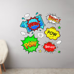 Wow Bang Pow, Red Blue Green Yellow, Pop Art 50" Wandaufkleber<br><div class="desc">5 Great Pop Art Wall Decals - - Ändern Sie die Größe dieser Aufkleber durch Ändern der Decal Sheet - 4 Größen - von 12" x 12" auf 36" x 36" - Diese sind auf transparentem Hintergrund gedruckt, aber Sie können auf halbedecktem oder weißem Hintergrund wechseln - Wählen Sie im...</div>