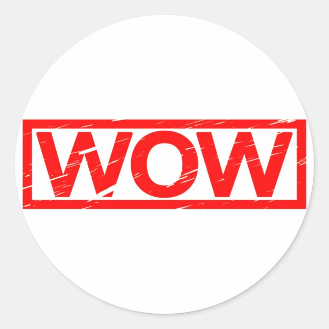 Wow-Briefmarke Runder Aufkleber (Vorderseite)