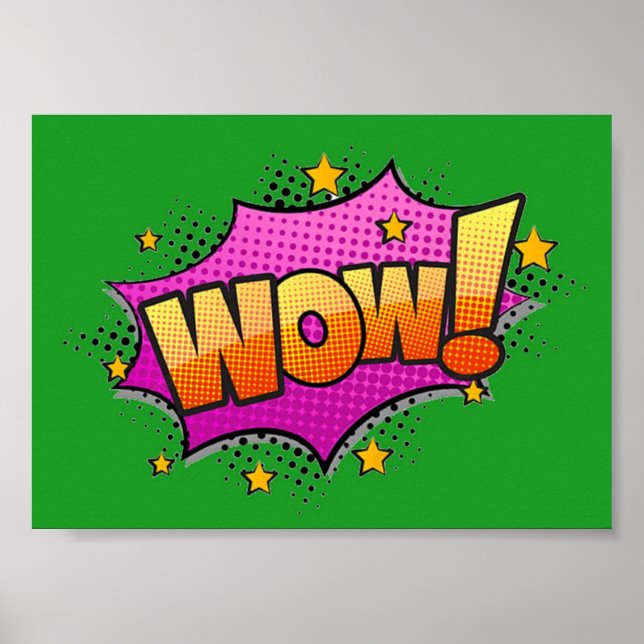 Wow Comic Sound Effect Poster (Vorne)
