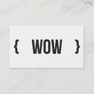 Wow - Eingeklammert - Schwarzweiss Visitenkarte