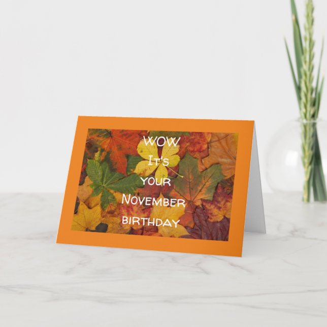 WOW ES IST IHRE **NOVEMBER GEBURTSTAG** KARTE (Vorderseite)