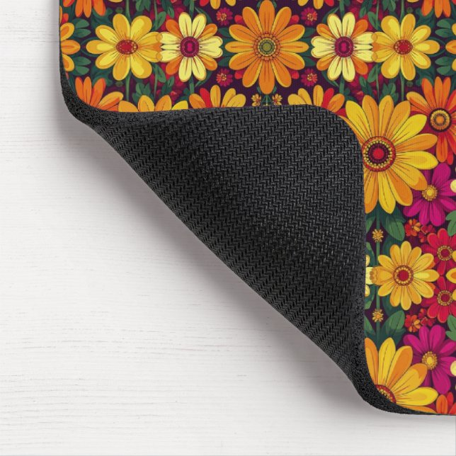 Wow! Farbige und helle Blumenelemente. Mousepad (Ecke)