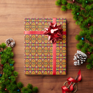 Wow! Farbige und helle Blumengestaltung. Geschenkpapier