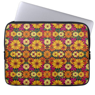 Wow! Farbige und helle Blumengestaltung. Laptopschutzhülle