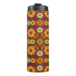 Wow! Farbige und helle Blumengestaltung. Thermosbecher