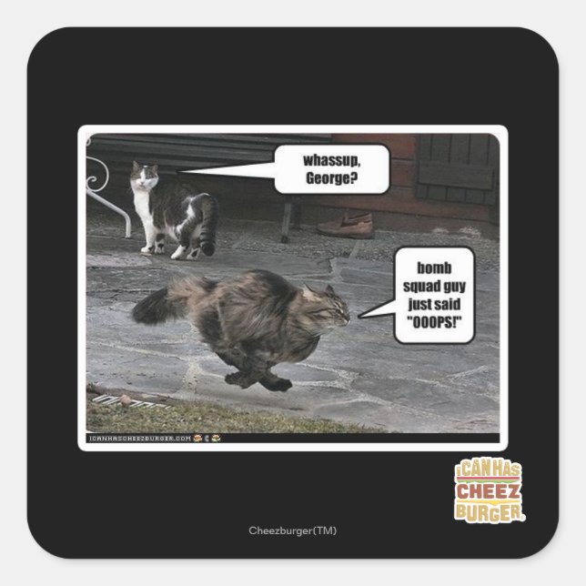 Wow, George? Quadratischer Aufkleber (Vorderseite)