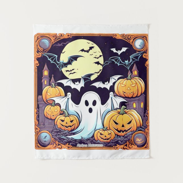 Wow Halloween Thrill Wandteppich (Vorderseite)