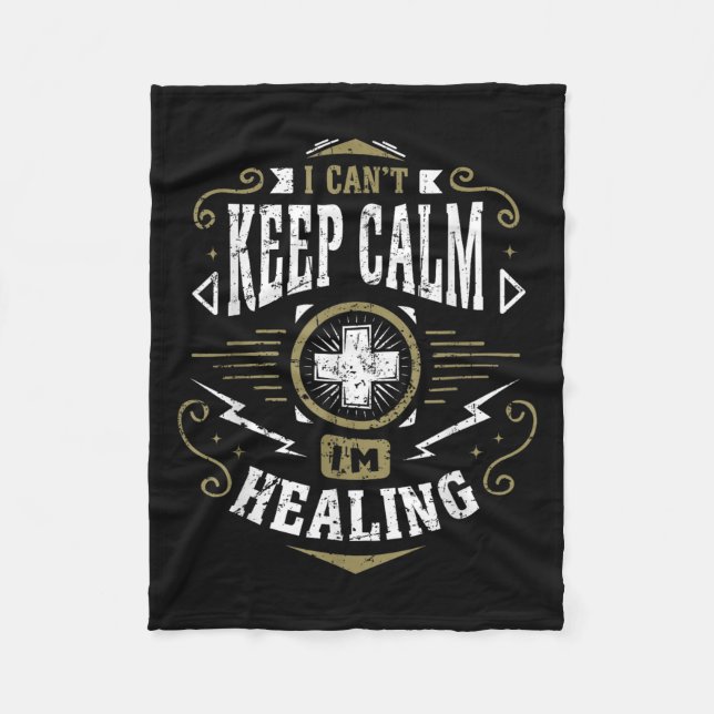 Wow Healer I Can't Keep Calm I'm Gaming  Fleecedecke (Vorderseite)