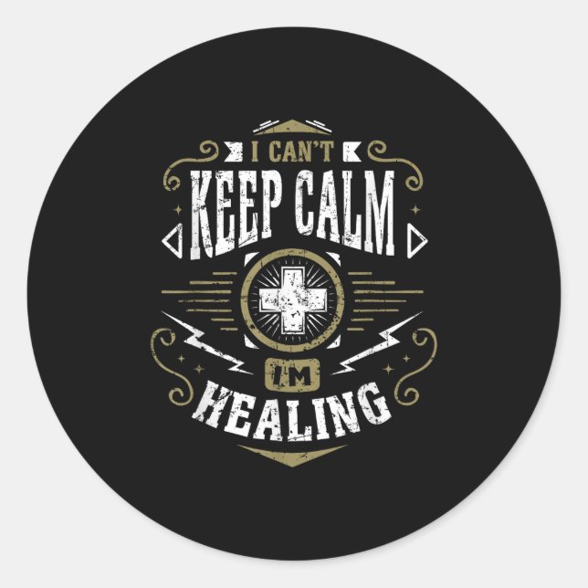 Wow Healer I Can't Keep Calm I'm Gaming  Runder Aufkleber (Vorderseite)