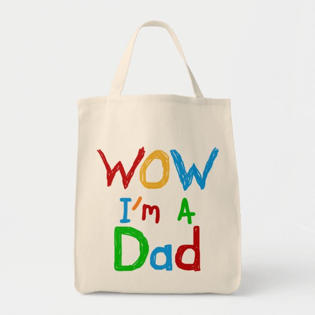 WOW I bin Vater T - Shirt und GIfts Tragetasche (Vorne)