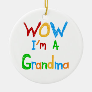 WOW ich bin Oma T - Shirt und Geschenke Keramik Ornament