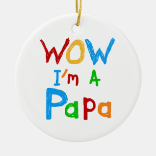 Wow ich bin Papa Tshirts und GIfts Keramikornament