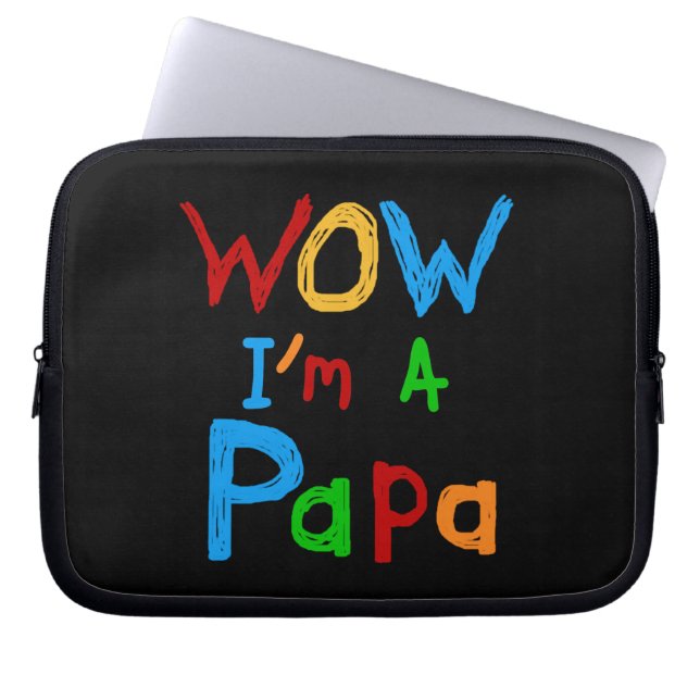 Wow ich bin Papa Tshirts und GIfts Laptopschutzhülle (Vorderseite)