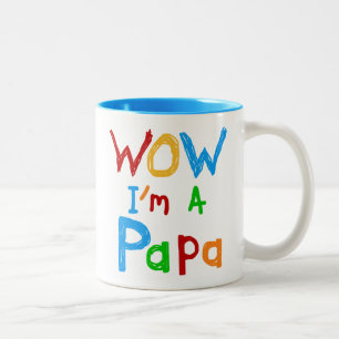 Wow ich bin Papa Tshirts und GIfts Zweifarbige Tasse